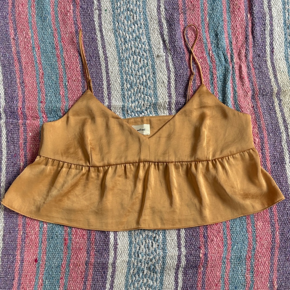 Wilfred by Aritzia gold satin camisole